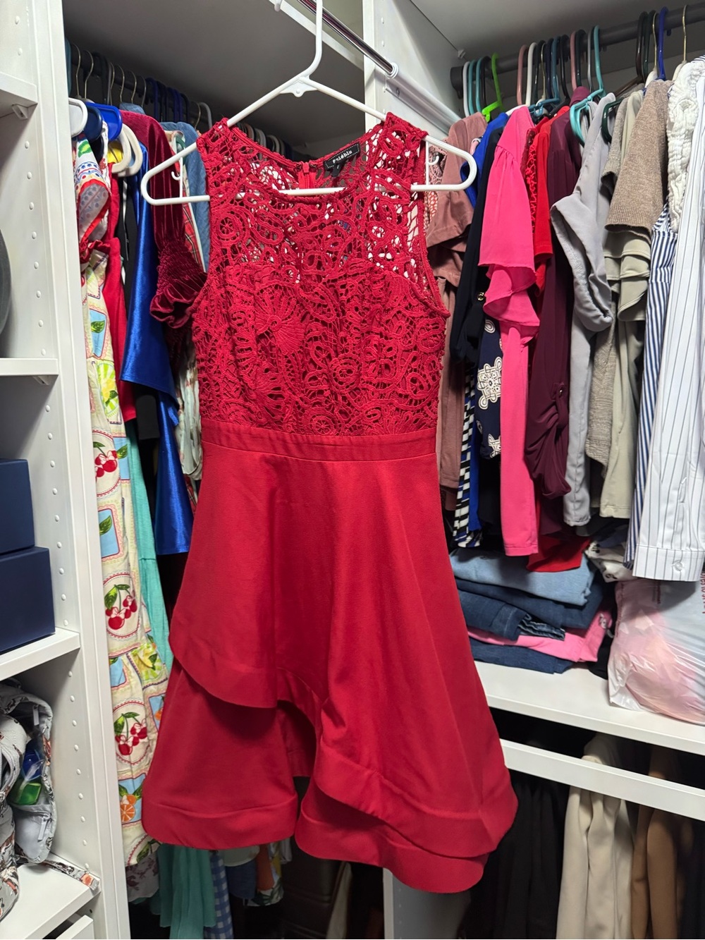 Red Lace Fit & Flare Dress